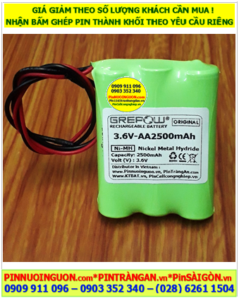 Pin nuôi nguồn 3.6v-AA2500mAh, Pin sạc NiMh 3.6v-AA2500mAh, Pin sạc chất lượng cao GREPOW 3.6v-AA2500mAh